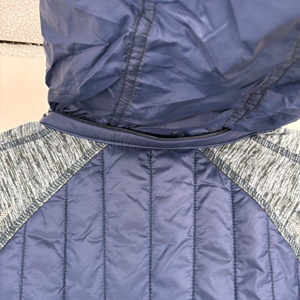 Eddie Bauer Blue Running Puffer Full Zip Hooded Jacket Size‎ M Outdoors - Picture 5 of 8